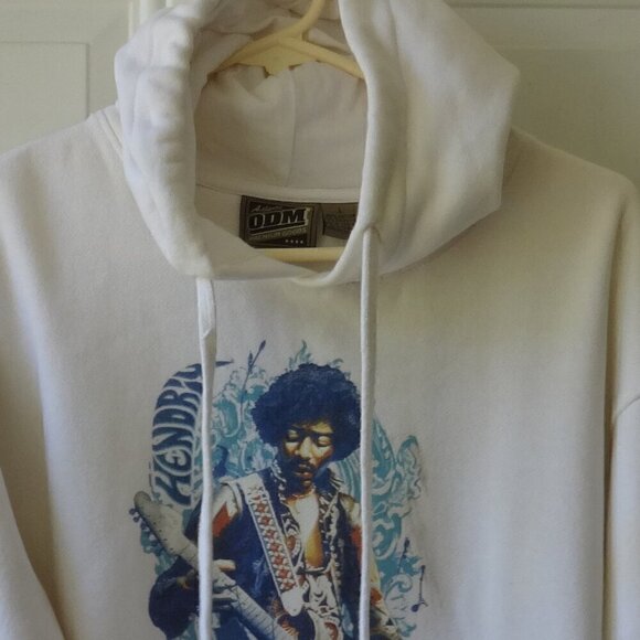 ODM Jimmy Hendrix hoodie size L cream color, very good condition, cotton ,poly - Picture 8 of 8